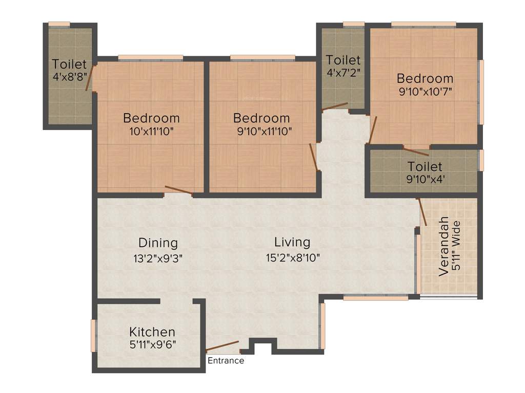 Govind Govindnagar (3BHK+3T (1,222 sq ft) 1222 sq ft)