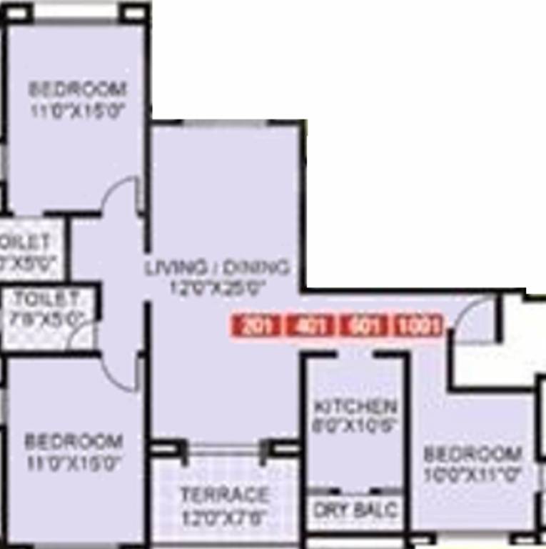 Kumar Gulmohar (3BHK+2T (1,445 sq ft) 1445 sq ft) Kumar Gulmohar (3BHK+2T (1,445 sq ft) 1445 sq ft)