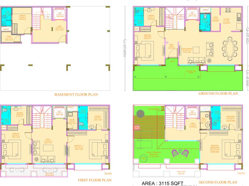 Ajnara Sports City Villas (4BHK+5T (3,315 sq ft)   Servant Room 3315 sq ft)