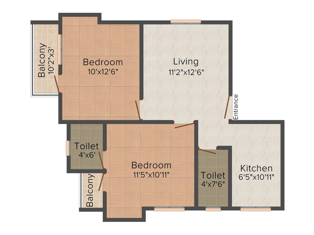 VGK Blue Bell (2BHK+2T (822 sq ft) 822 sq ft)