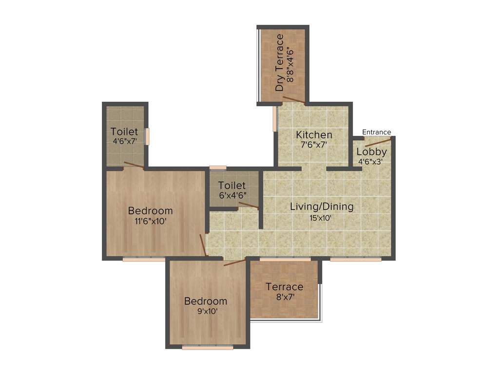 Mittal Sun Exotica (2BHK+2T (807 sq ft) 807 sq ft)