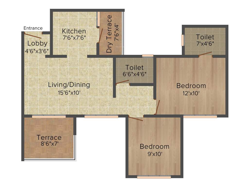 Mittal Sun Exotica (2BHK+2T (828 sq ft) 828 sq ft)