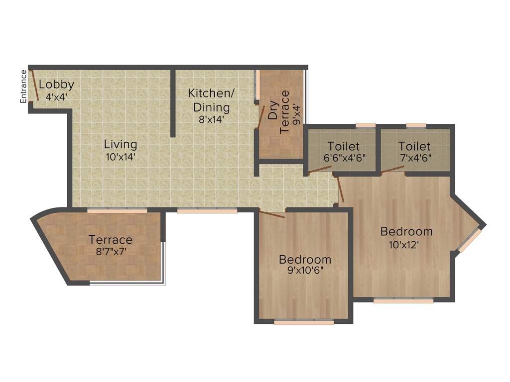 Mittal Sun Exotica (2BHK+2T (911 sq ft) 911 sq ft)