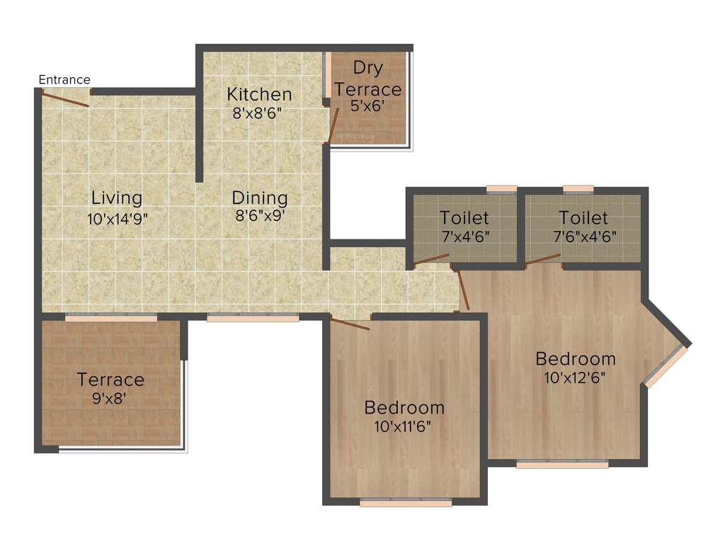 Mittal Sun Exotica (2BHK+2T (975 sq ft) 975 sq ft)