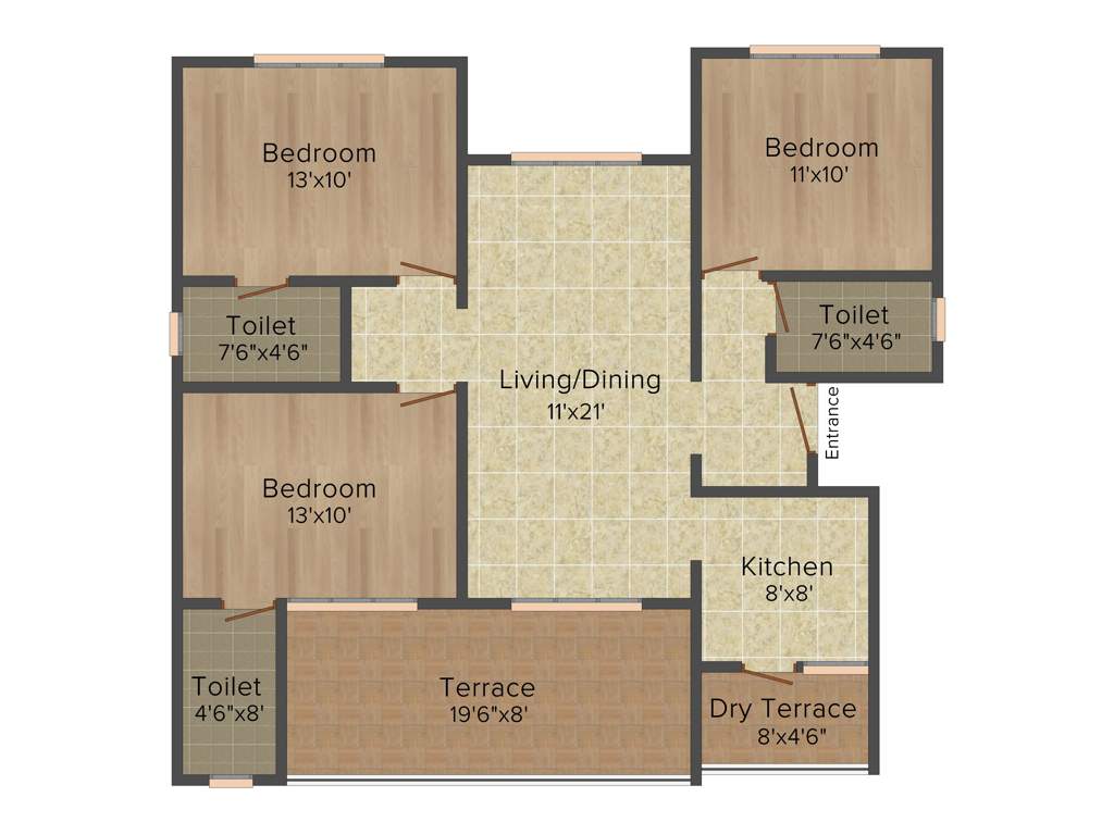 Mittal Sun Exotica (3BHK+3T (1,359 sq ft) 1359 sq ft)
