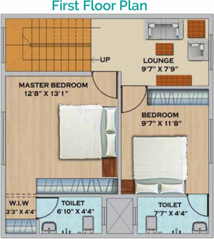 MS Orange County Villas (2BHK+3T (1,370 sq ft) 1370 sq ft)