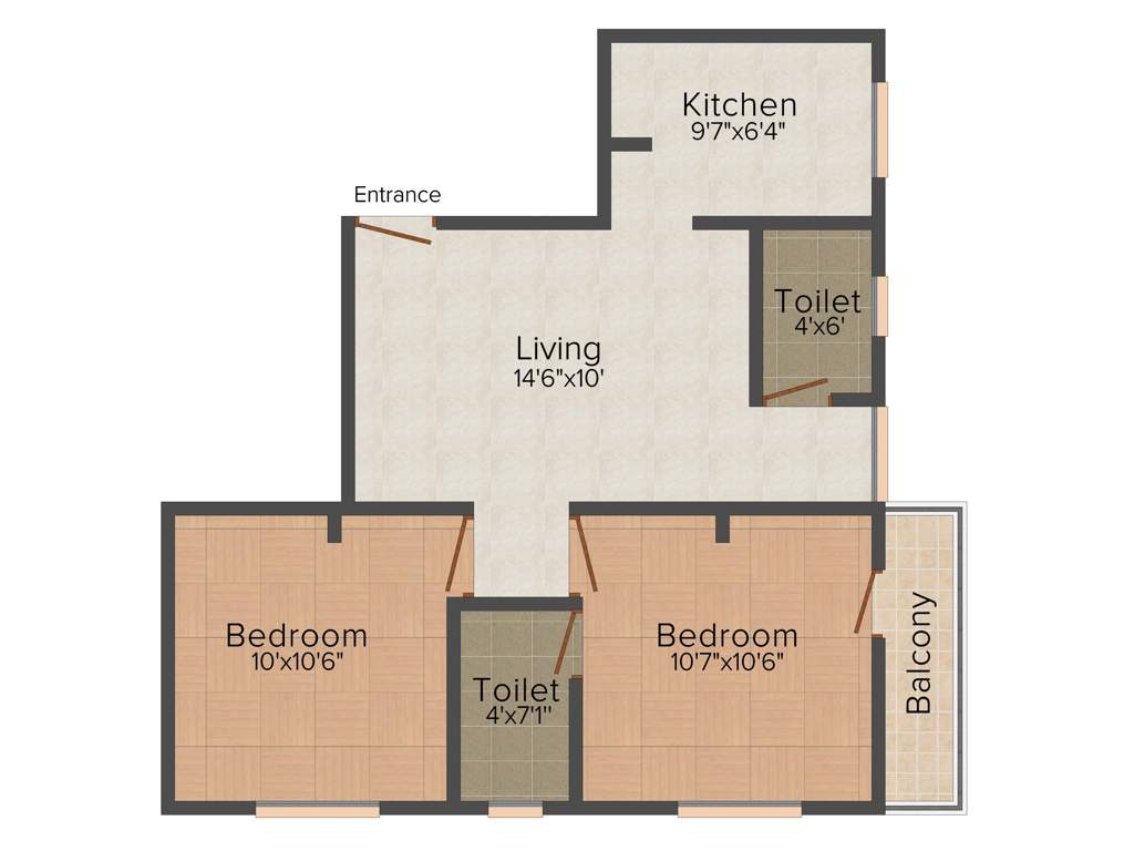 VGK Prime Rose (2BHK+2T (750 sq ft) 750 sq ft)