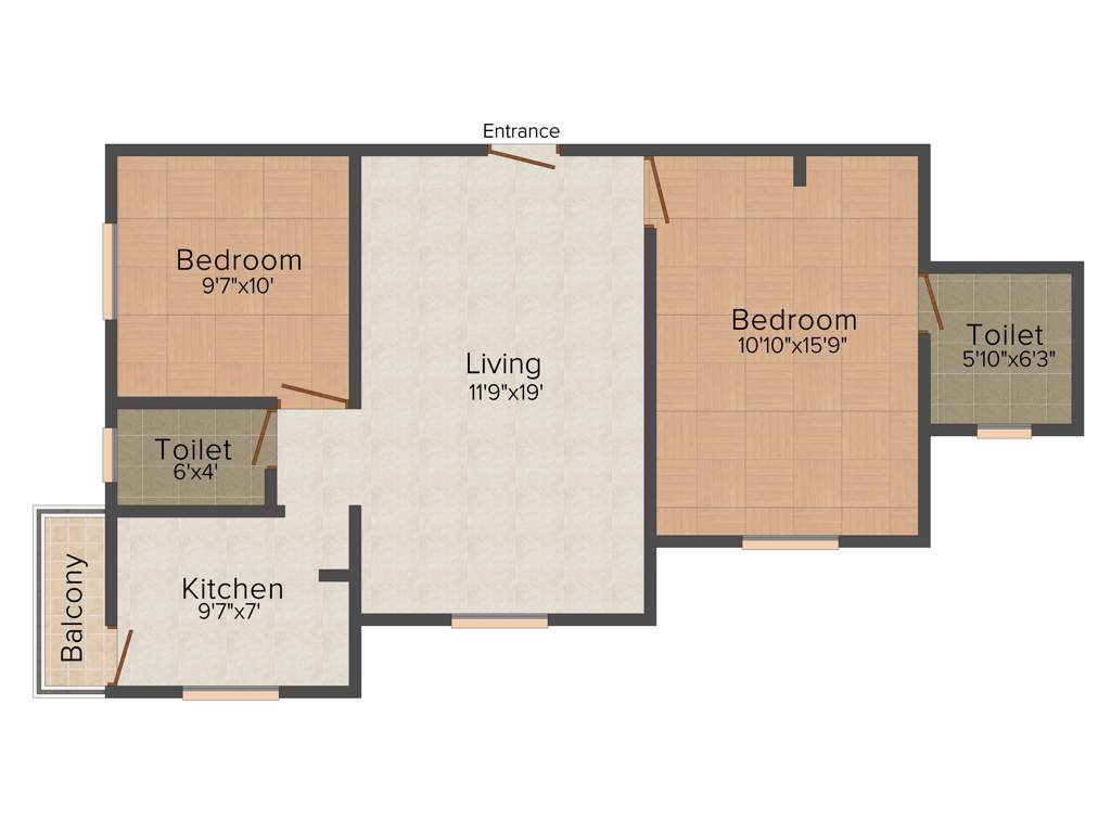 VGK Prime Rose (2BHK+2T (922 sq ft) 922 sq ft)