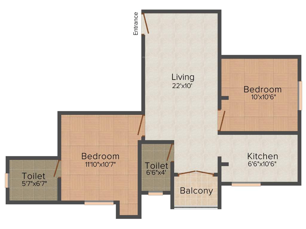 VGK Prime Rose (2BHK+2T (847 sq ft) 847 sq ft)