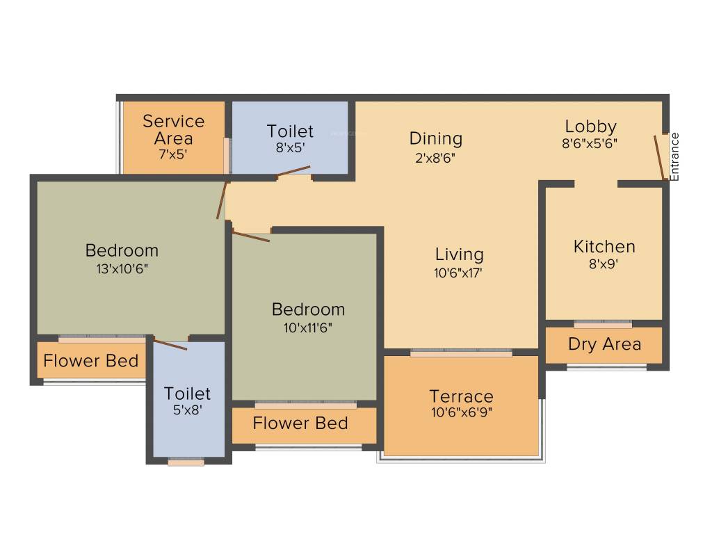 Mohan Altezza (2BHK+2T (1,330 sq ft) 1330 sq ft)