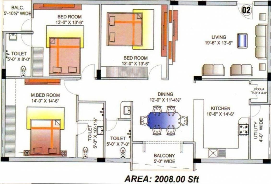 Balaji Elina Residency (3BHK+3T (2,008 sq ft) Pooja Room 2008 sq ft) Balaji Elina Residency (3BHK+3T (2,008 sq ft) Pooja Room 2008 sq ft)