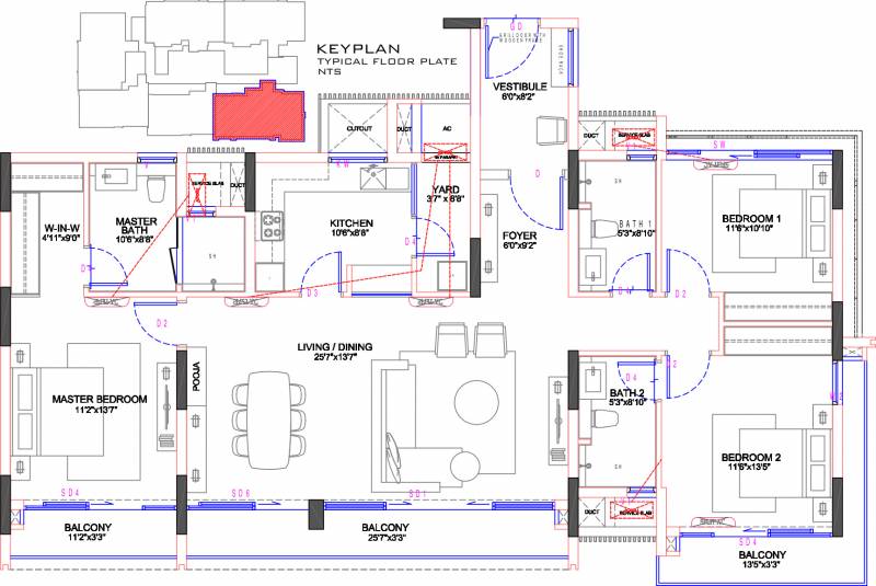 Olympia Jayanthi Residences (3BHK+3T (1,969 sq ft) 1969 sq ft)