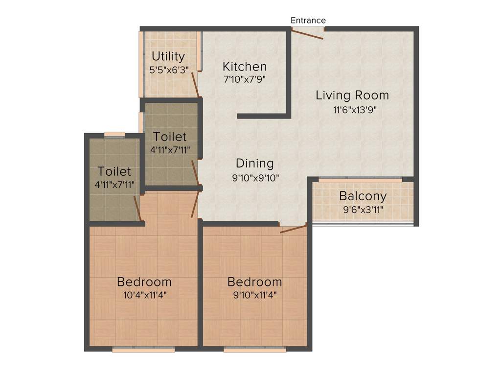 Eminence Park (2BHK+2T (972 sq ft) 972 sq ft)