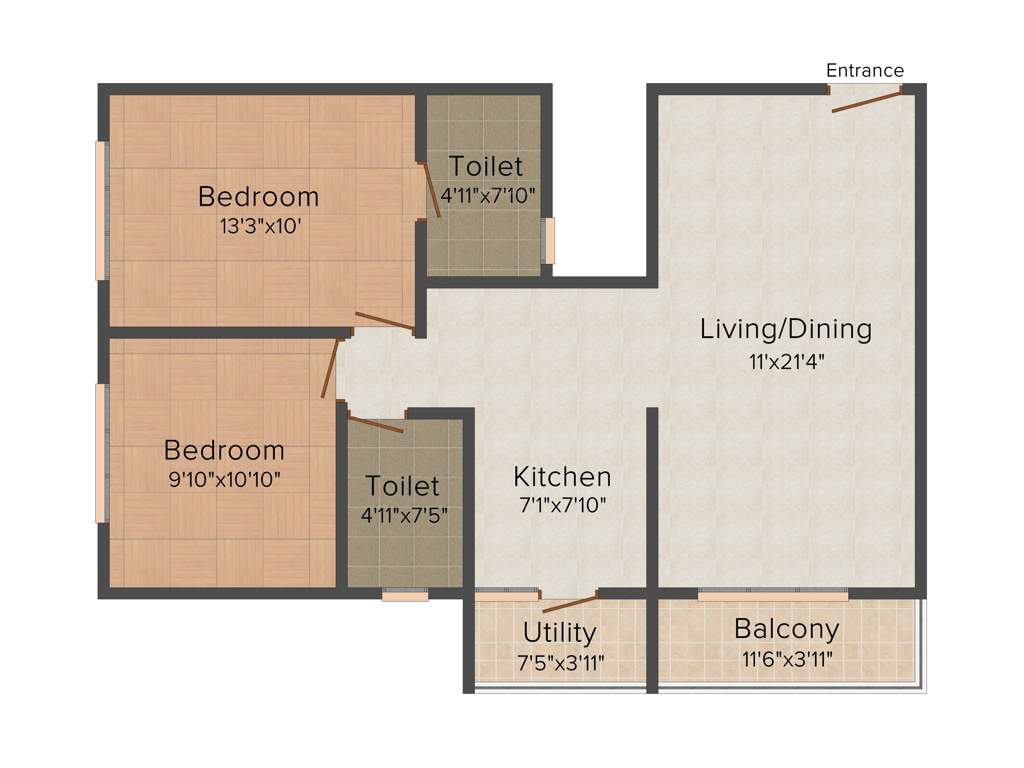 Eminence Park (2BHK+2T (1,028 sq ft) 1028 sq ft)