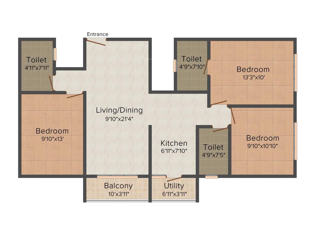 Eminence Park (3BHK+3T (1,224 sq ft) 1224 sq ft)