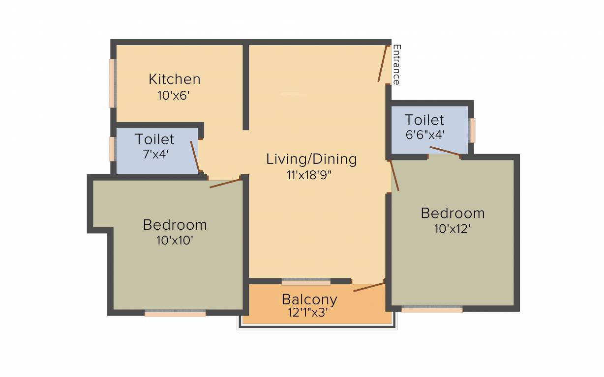 Uniplus Palms (2BHK+2T (815 sq ft) 815 sq ft) Uniplus Palms (2BHK+2T (815 sq ft) 815 sq ft)