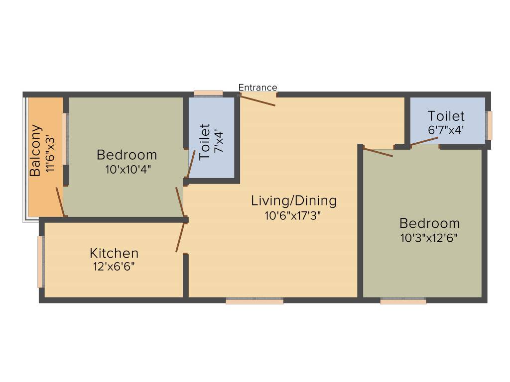 Uniplus Palms (2BHK+2T (894 sq ft) 894 sq ft) Uniplus Palms (2BHK+2T (894 sq ft) 894 sq ft)