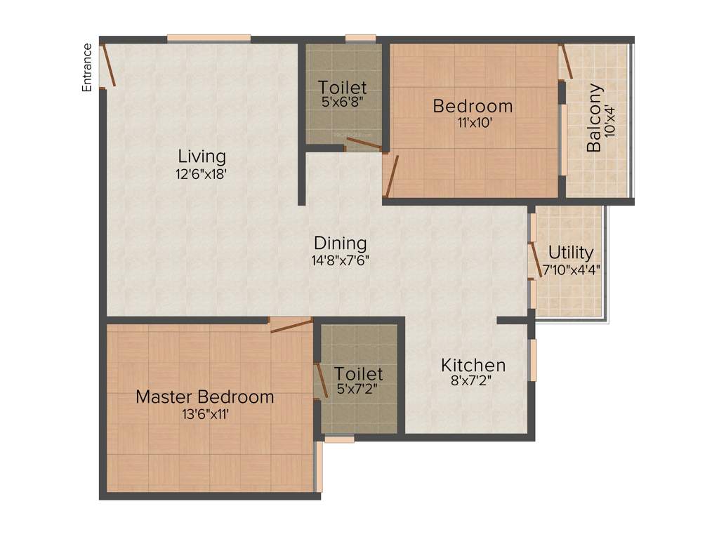 RV RVS Sumeru (2BHK+2T (1,120 sq ft) 1120 sq ft)
