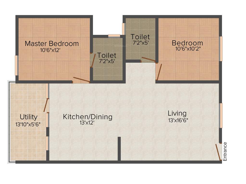 RV RVS Sumeru (2BHK+2T (1,035 sq ft) 1035 sq ft)