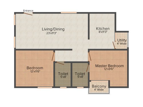 Ambiance Aspen (2BHK+2T (1,047 sq ft) 1047 sq ft) Ambiance Aspen (2BHK+2T (1,047 sq ft) 1047 sq ft)