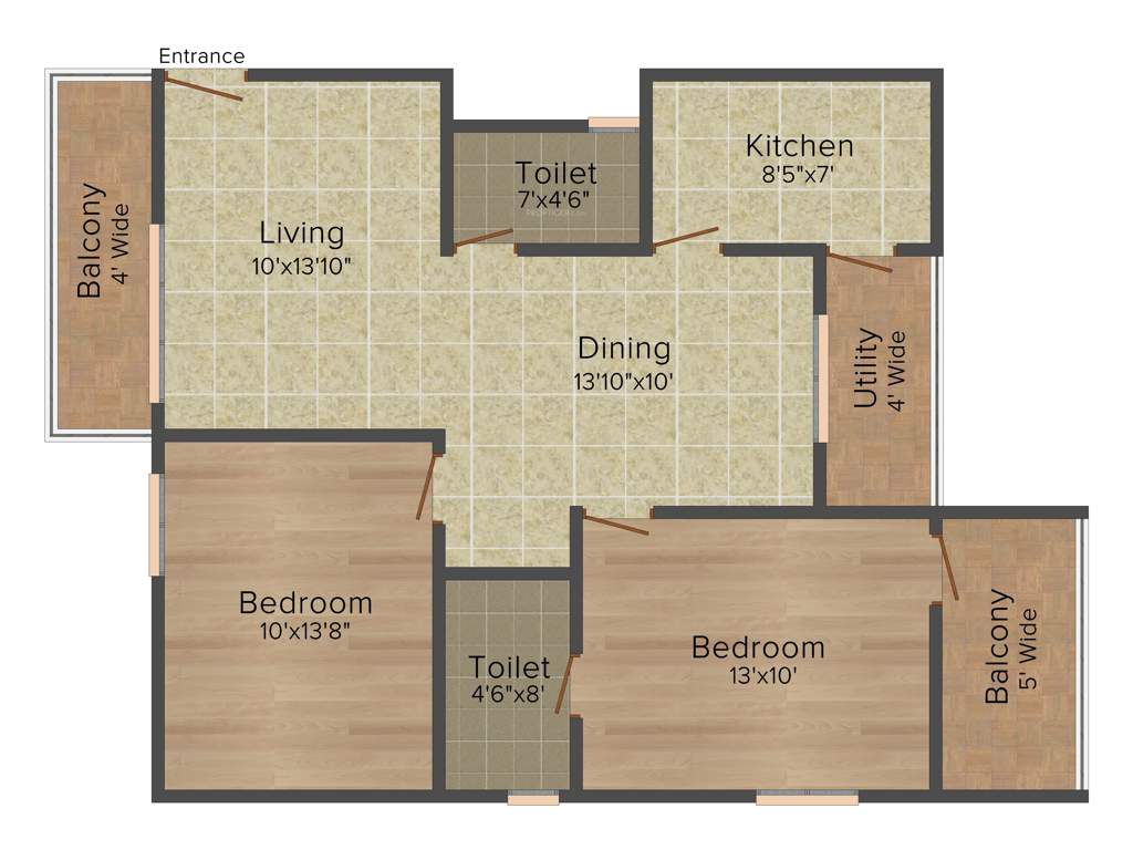NCN Platina (2BHK+2T (1,116 sq ft) 1116 sq ft)