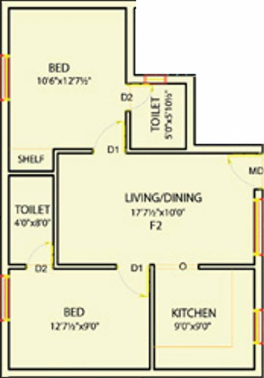 Uniplus Roseberry (2BHK+2T (800 sq ft) 800 sq ft) Uniplus Roseberry (2BHK+2T (800 sq ft) 800 sq ft)