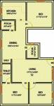 Uniplus Roseberry (3BHK+1T (1,147 sq ft) + Pooja Room 1147 sq ft) Uniplus Roseberry (3BHK+1T (1,147 sq ft) + Pooja Room 1147 sq ft)
