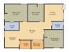 NCN Diamond (3BHK+2T (1,285 sq ft) 1285 sq ft)