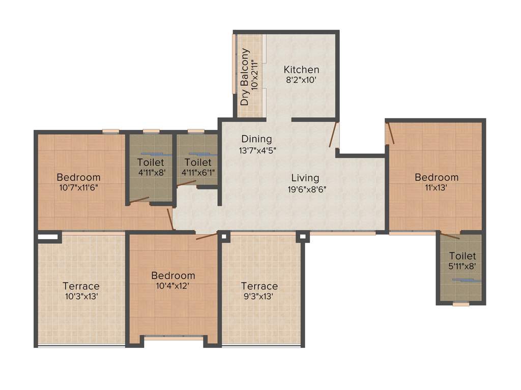 Vasudha Etasha (3BHK+3T (1,608 sq ft) 1608 sq ft)