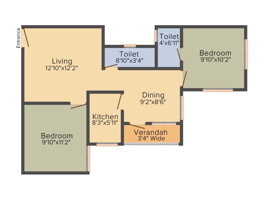 Dey City King (2BHK+2T (945 sq ft) 945 sq ft)