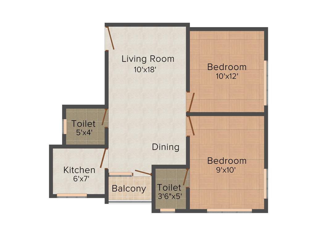 Sweet Sarovar Residency (2BHK+2T (820 sq ft) 820 sq ft)