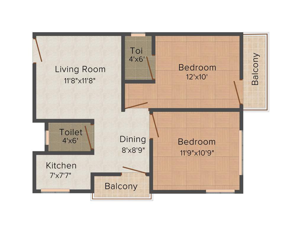 Sweet Sarovar Residency (2BHK+2T (940 sq ft) 940 sq ft)