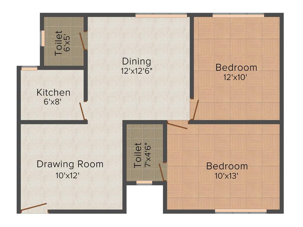 Sweet Sarovar Residency (2BHK+2T (950 sq ft) 950 sq ft)