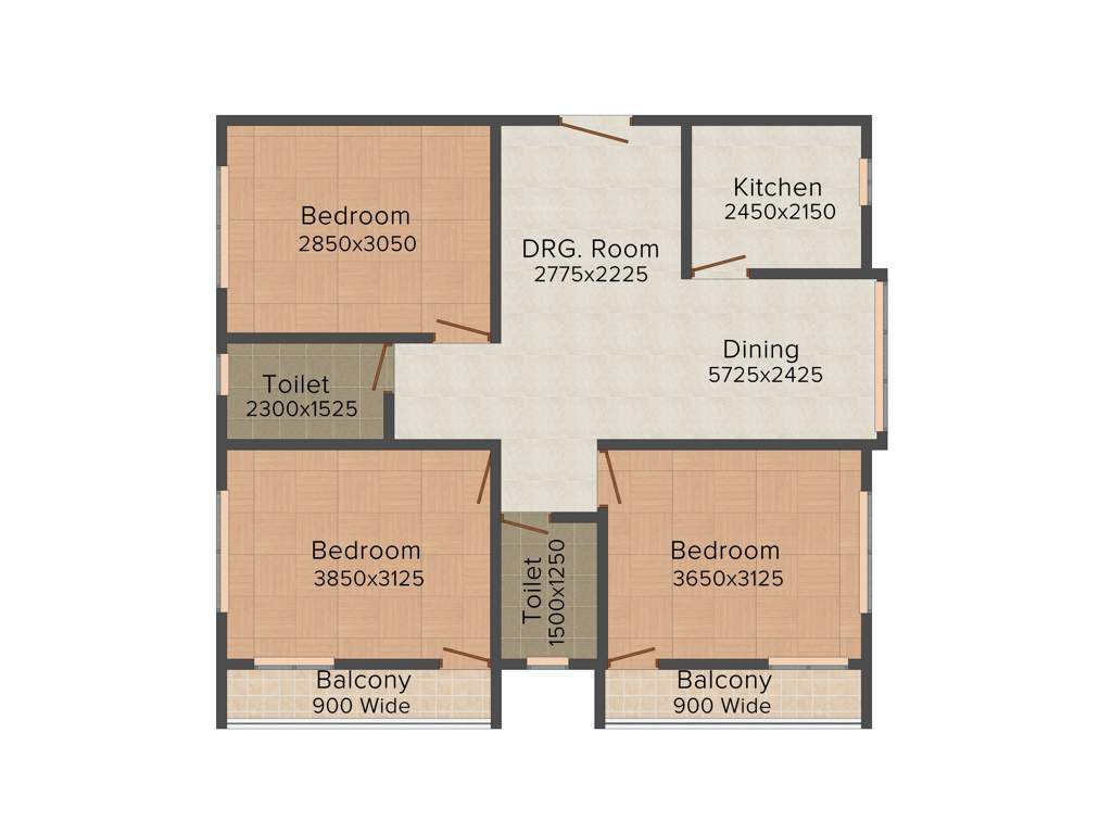 Sweet Sarovar Residency (3BHK+2T (1,270 sq ft) 1270 sq ft)