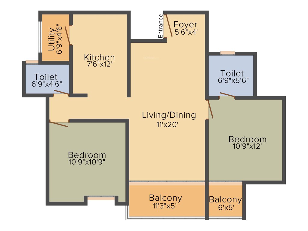 Dasta Concerto (2BHK+2T (1,126 sq ft) 1126 sq ft)