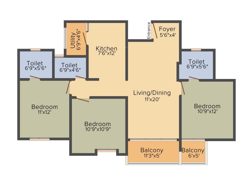 Dasta Concerto (3BHK+3T (1,372 sq ft) 1372 sq ft)