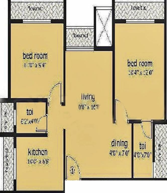 Deshmukh Blossom (2BHK+2T (854 sq ft) 854 sq ft)