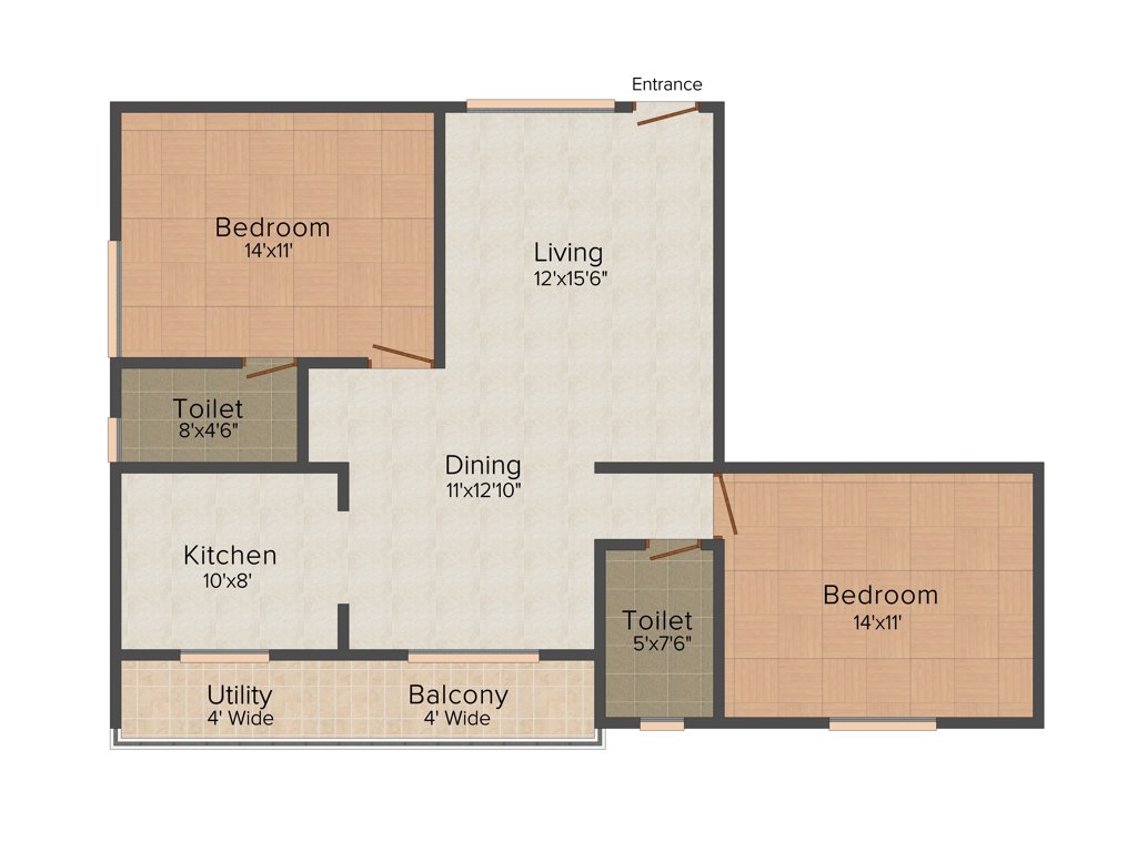 Parthu Hallmark (2BHK+2T (1,204 sq ft) 1204 sq ft)
