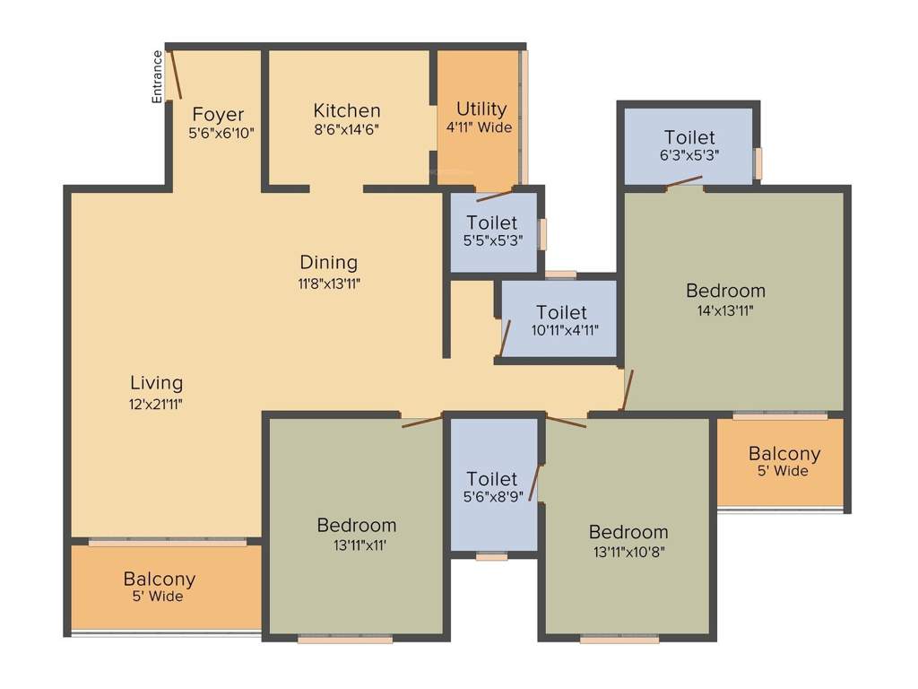 Advaitha Aksha (3BHK+3T (1,948 sq ft) 1948 sq ft)