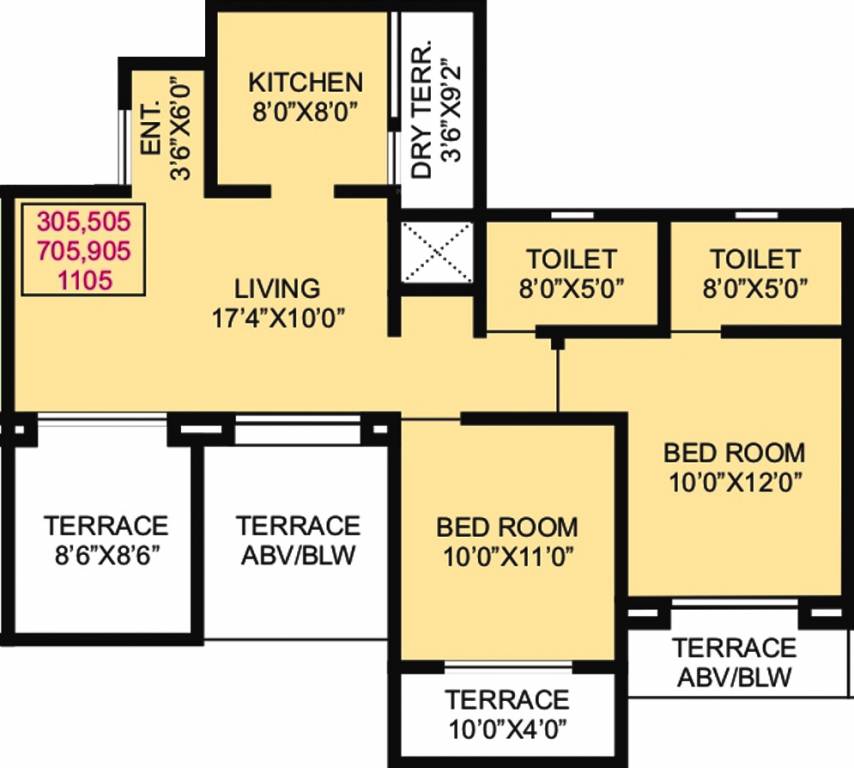 Waghere Rajveer Nucleus (2BHK+2T (1,000 sq ft) 1000 sq ft)