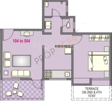 Gulmohar Serene (1BHK+1T (706 sq ft) 706 sq ft)