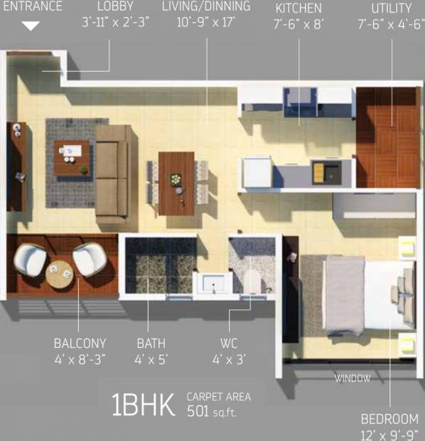 PGD PGD Pinnacle (1BHK+1T (676 sq ft) 676 sq ft)