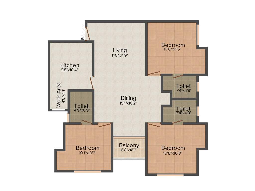Gokulam Akila And Akula (3BHK+3T (1,268 sq ft) 1268 sq ft)
