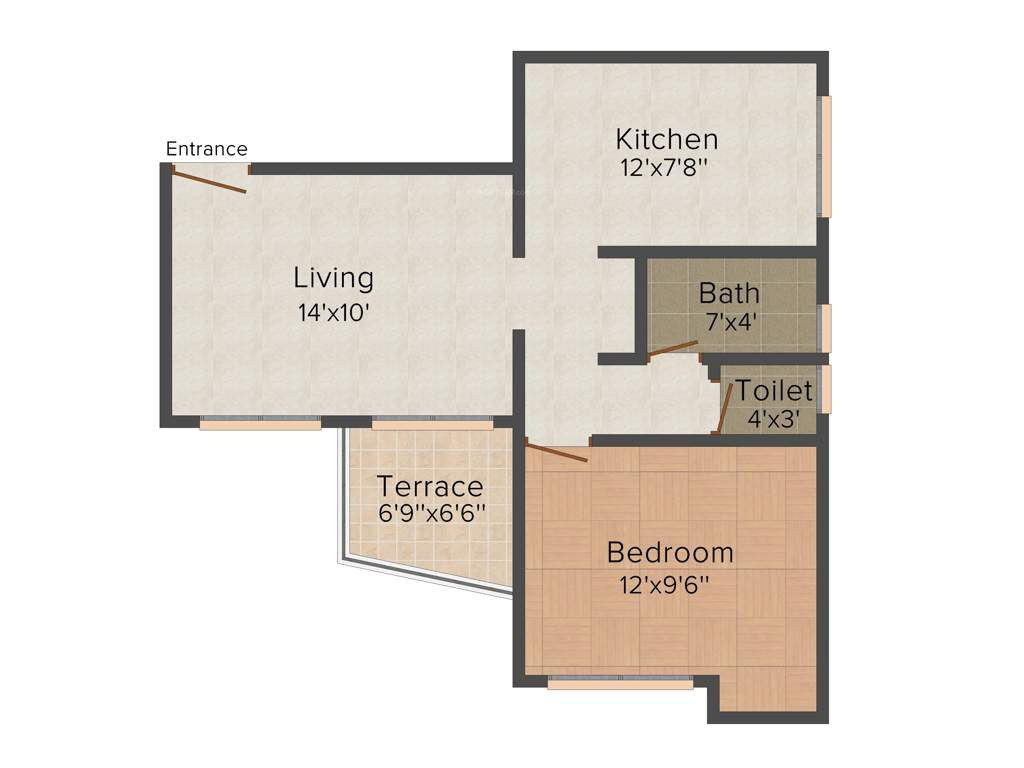 Meghaswana Bhakti Mystique (1BHK+2T (628 sq ft) 628 sq ft)