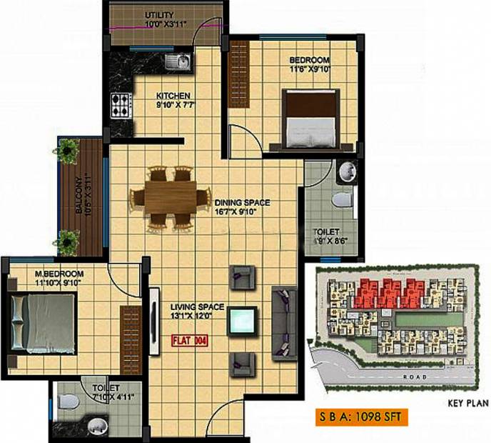 Eminence Park (2BHK+2T (1,098 sq ft) 1098 sq ft)