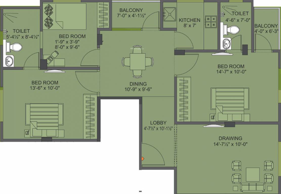 Living Aarudha (3BHK+2T (1,199 sq ft) 1199 sq ft) Living Aarudha (3BHK+2T (1,199 sq ft) 1199 sq ft)