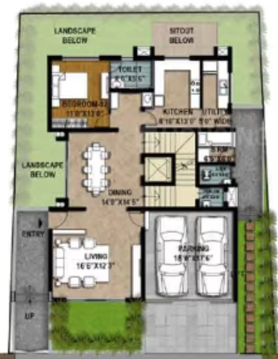  hillside gateway villas Floor Plan Ground Floor Plan
