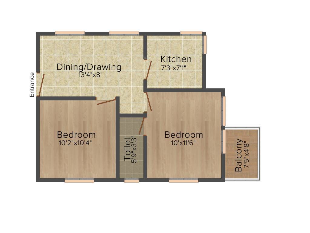 Balaji Avaya (2BHK+2T (730 sq ft) 730 sq ft)