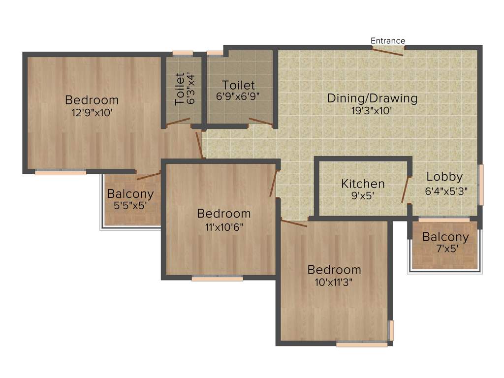 Balaji Avaya (3BHK+3T (1,230 sq ft) 1230 sq ft)