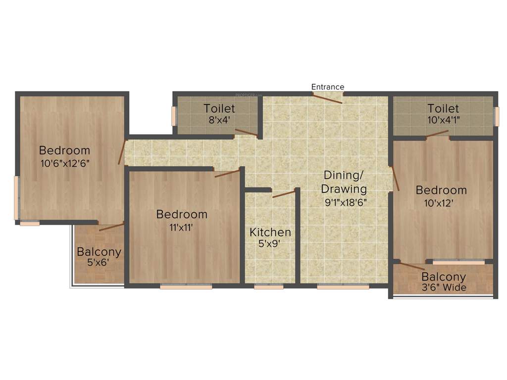 Balaji Avaya (3BHK+3T (1,242 sq ft) 1242 sq ft)